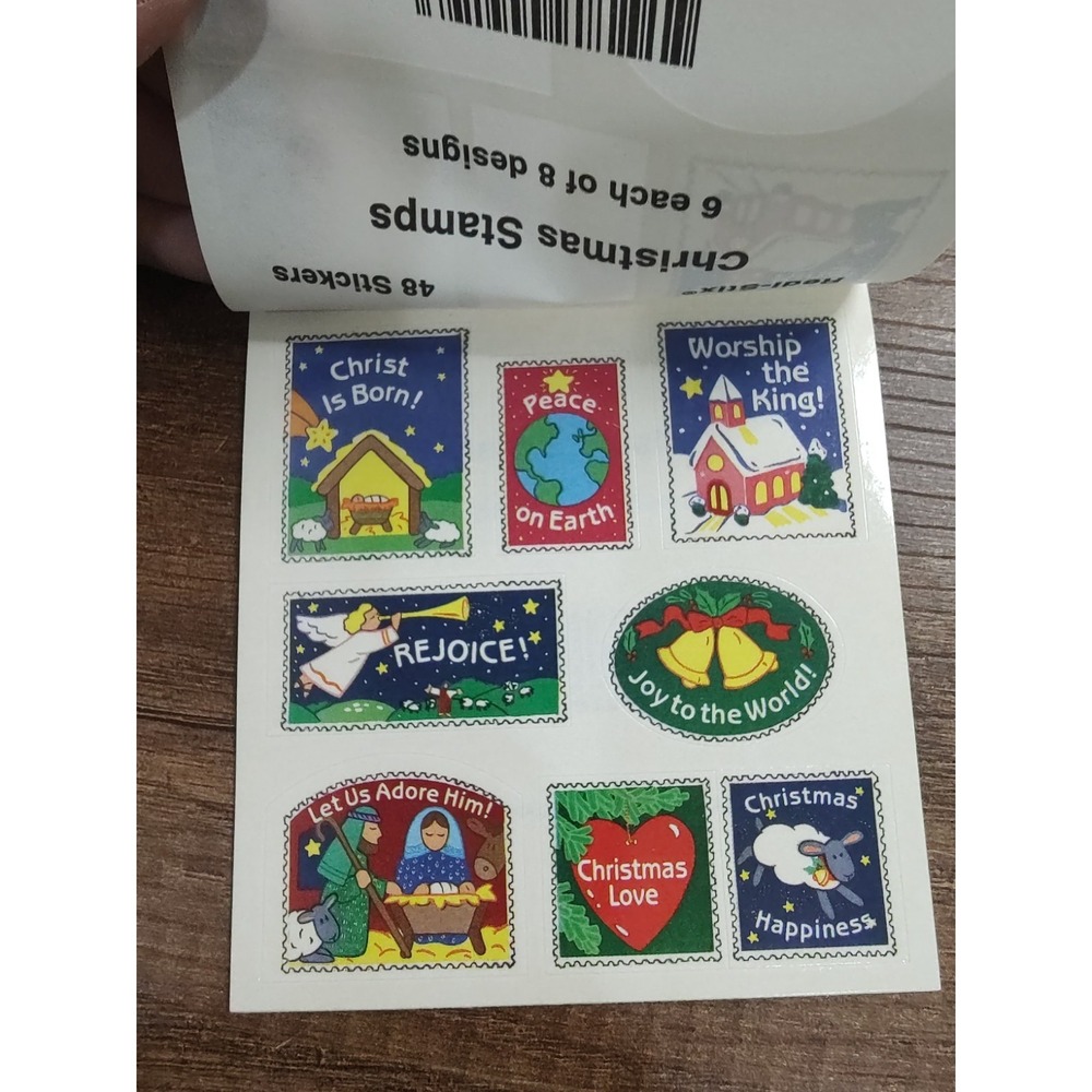 Vintage Standard Publishing Christmas Stamp Stickers Made In USA S209